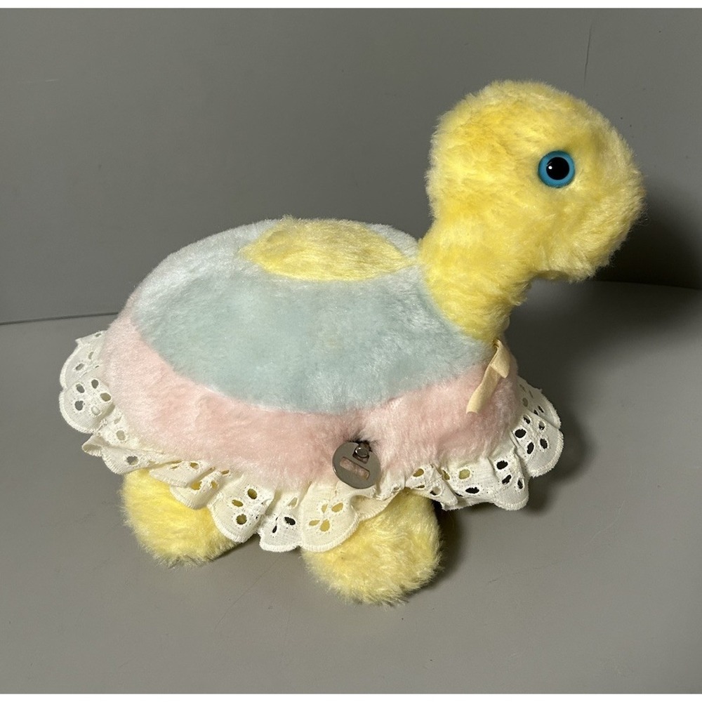 Vintage Eden Toys Pastel Musical Turtle Plush - Works!